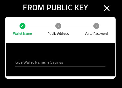 Create Verto Wallet
