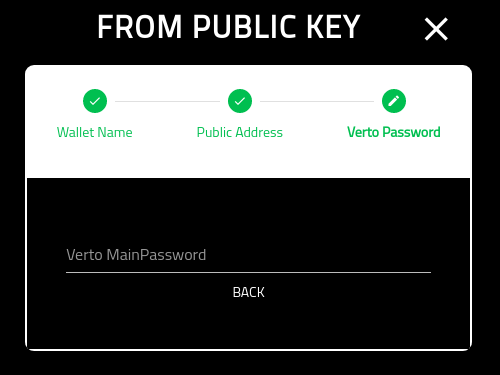 Create Verto Wallet
