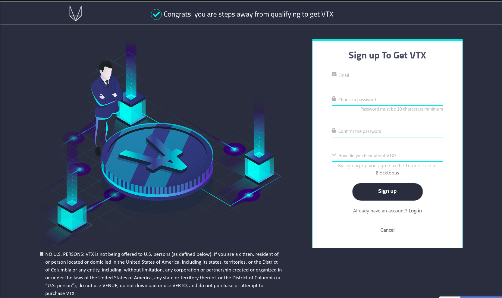 Create Verto Wallet