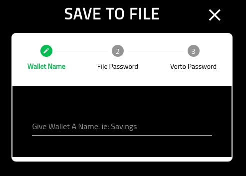 Create Verto Wallet