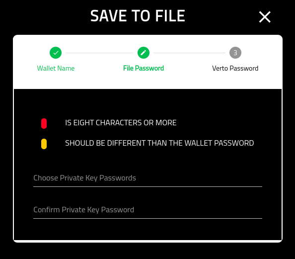 Create Verto Wallet