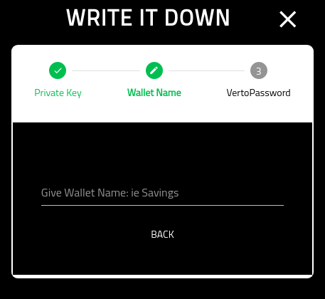 Create Verto Wallet