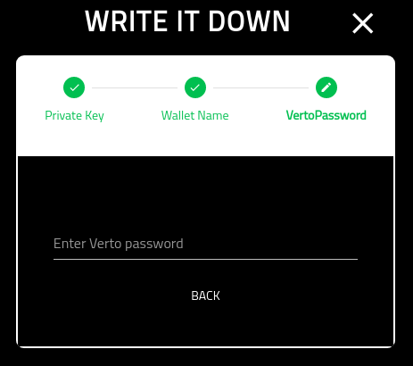 Create Verto Wallet